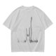Olive Green Oversized T-Shirt With Abstract Line Art Print