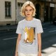 Olive T-Shirt with a Sleeping Cat on a Laptop Print