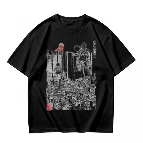 Olive Anime Scout Regiment Action Graphic T-Shirt