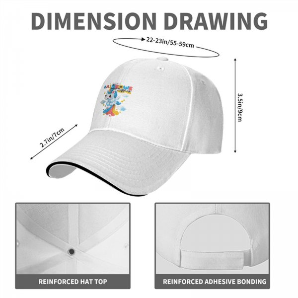 Black baseball cap with playful unicorn rainbow poop graphic