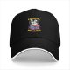 Black baseball cap with funny cereal bunny graphic design