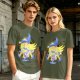 Olive T-Shirt with Dark Magician Girl Anime Graphic Print