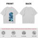 Olive Green T-Shirt with Blue Abstract Graphic Print
