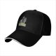 Black baseball cap with colorful cat graphic and Evil Girls text