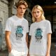 Olive t-shirt with 'Behind Every Game Over A Restart Awaits' gaming print