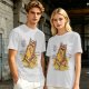 Olive T-Shirt With Cool Cat Lounging On Beach Chair Holding Drink