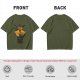 Olive Green T-Shirt With Sun And Dark Figure Graphic Print