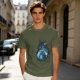 Olive T-shirt with Totoro Forest Silhouette Graphic Print