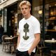 Olive Graphic T-Shirt With Anchor And Animal Head Emblem Print