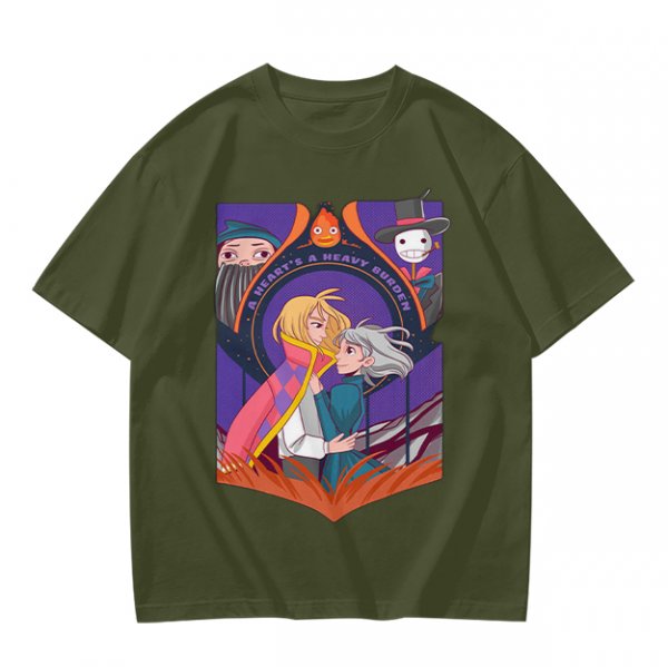 Howl's Moving Castle Characters Graphic Tee for Fans