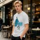 Olive Graphic T-Shirt with Blue Tiger and Studio Derpy Text
