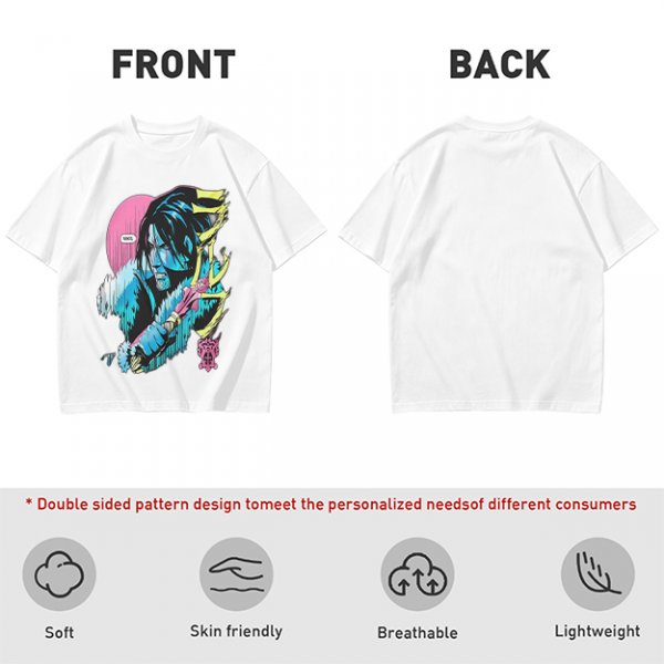 Olive T-shirt with Anime Vampire Hunter Character Graphic