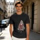 Olive T-shirt with Santa Claus on Skull Throne Graphic