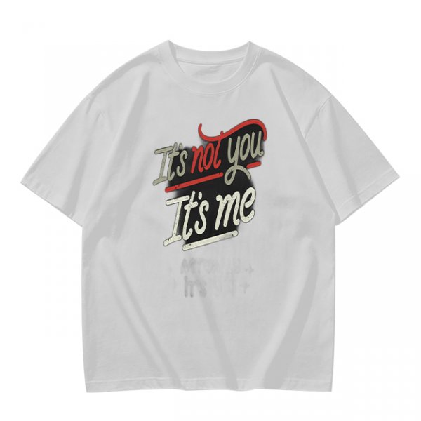 Olive green graphic t-shirt with 'It's not you It's me' print