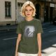 Olive T-Shirt With Horror Staircase Silhouette Graphic