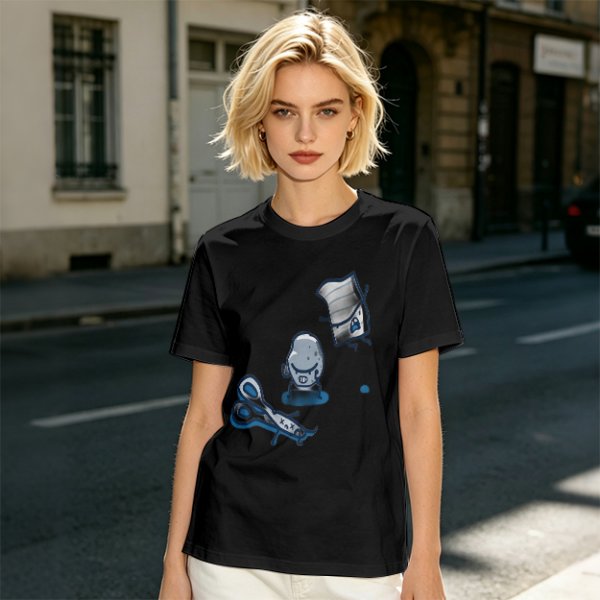 Olive T-Shirt With Rock Paper Scissors Cartoon Characters