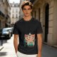Olive green t-shirt with cute shiba inu ice cream graphic