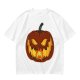 Olive Green T-Shirt With Scary Jack O' Lantern Pumpkin Print