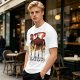 Olive T-Shirt With Anime Characters Crossing Burning Street Print