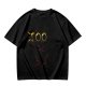 Olive Green T-Shirt With Surprised Black Cat Graphic Print