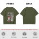 Olive t-shirt with sushi and banshee graphic print