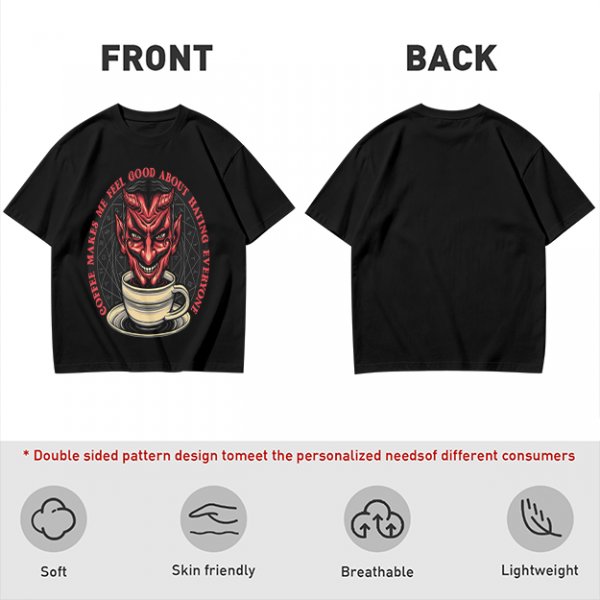 Coffee Makes Me Feel Good About Hating Everyone Devil T-Shirt