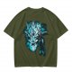 Olive Green T-Shirt With Alien Warrior Graphic Print
