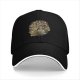 Black Baseball Cap With Detailed Fantasy Monster Art Print