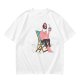 Olive T-Shirt With Relaxed Bearded Man Holding Skull Cup Print