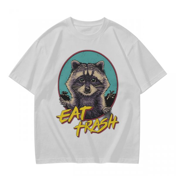 Olive Raccoon Eat Trash Graphic T-Shirt