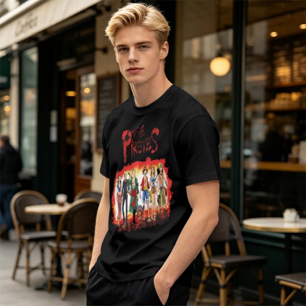 One Piece Pirates Anime Graphic Olive T-Shirt