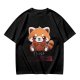 Olive T-Shirt with Cute Red Panda and I Just Don't Care Print