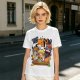 Olive T-Shirt With Cute Sushi Cat Stack Graphic Print