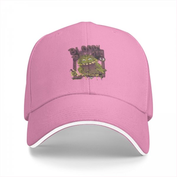 Black baseball cap with Bloody Burger monster graphic print
