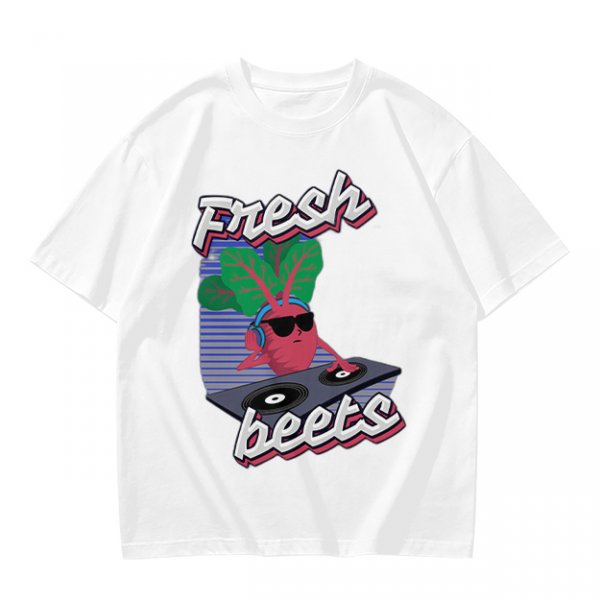 Olive T-Shirt with Fresh Beets DJ Graphic Print