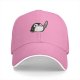 Black baseball cap with a cute penguin holding a bloodied knife print