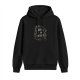 Black hoodie with 'Here Lies My Motivation' tombstone graphic
