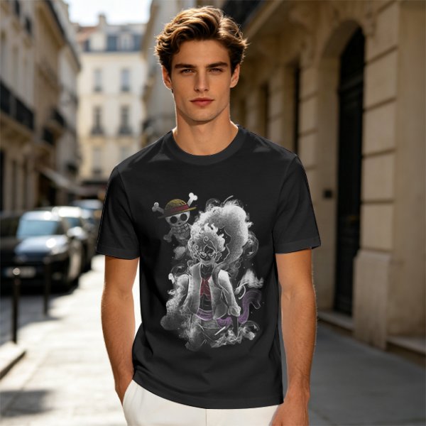 One Piece Luffy Gear 5 Graphic Olive T-Shirt