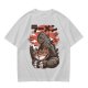 Olive T-shirt with Godzilla eating ramen graphic