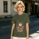 Olive T-Shirt Featuring a Cute Cat Sushi Chef Illustration