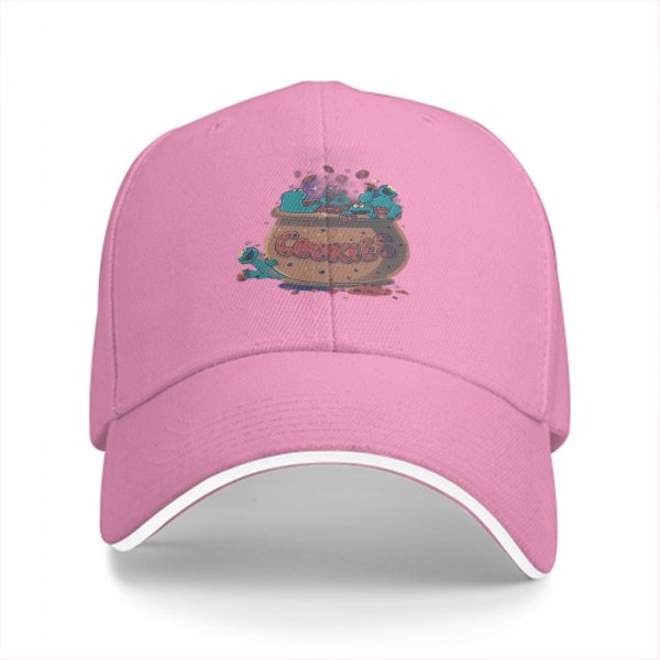 Black baseball cap with cookie monster and cookie jar graphic