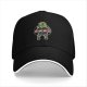 Black Baseball Cap with Green Orc Warrior Graphic Print