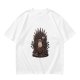 Olive T-shirt with Grumpy Cat on Iron Throne Saying No