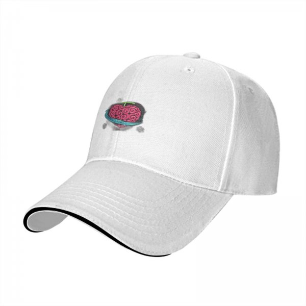 Black baseball cap with pink brain and blue ring graphic