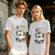 Olive T-Shirt With Cat Body Language Illustrations