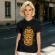 Olive Halloween T-Shirt with Stacked Jack-o'-Lanterns and Black Cats