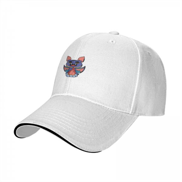 Black Baseball Cap With Cute Vampire Bat Graphic Print