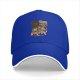 Black baseball cap with fantasy cat adventure graphic print