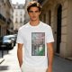 Olive T-shirt with Totoro cherry blossom Japanese woodblock print