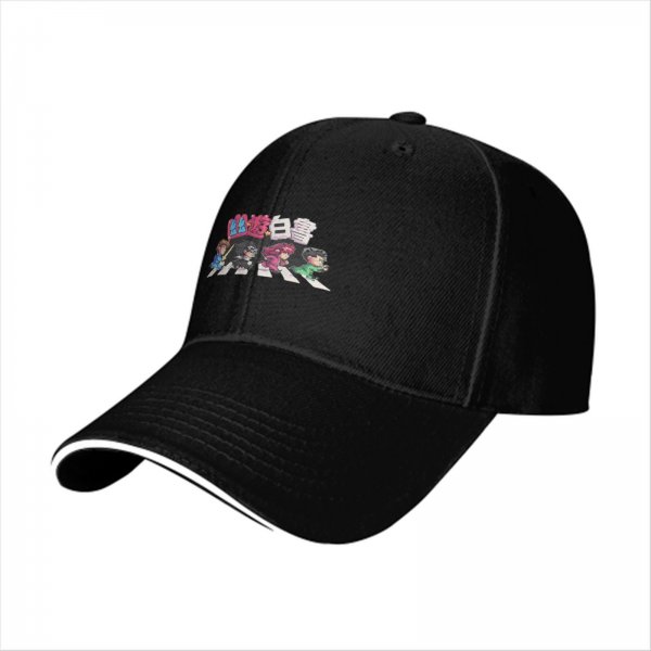Black baseball cap with Yu Yu Hakusho anime character crosswalk art